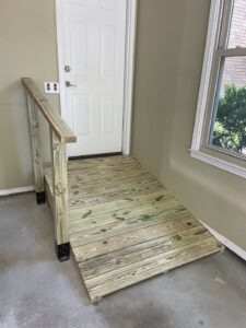 Custom wood ramp construction for residential access